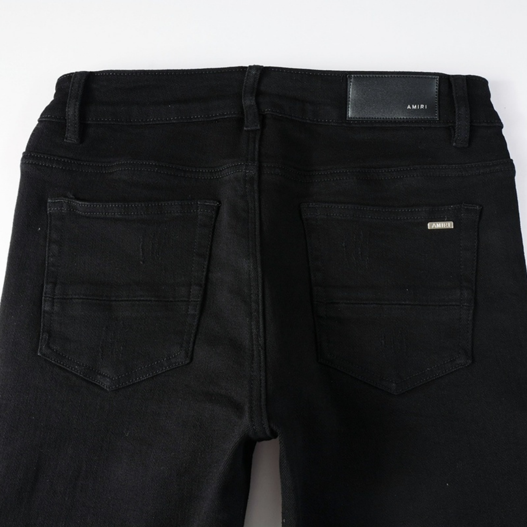 Black Patch Ripped Jeans