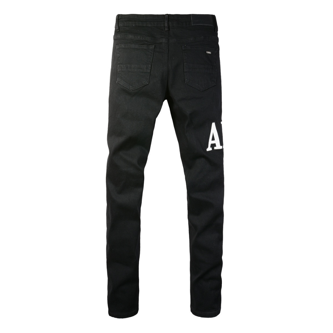 Ripped White Logo Jeans