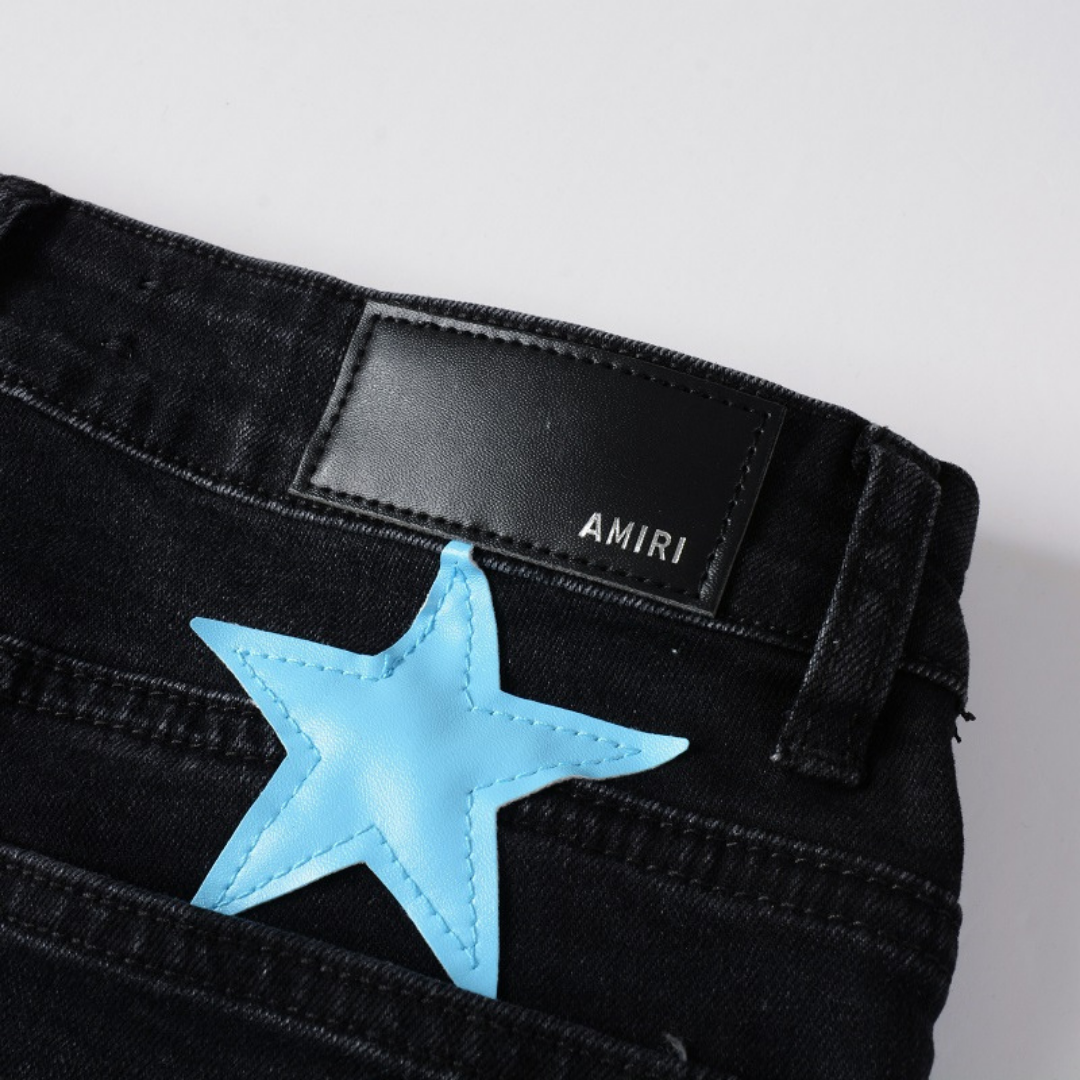 Blue Stars Patch Jeans