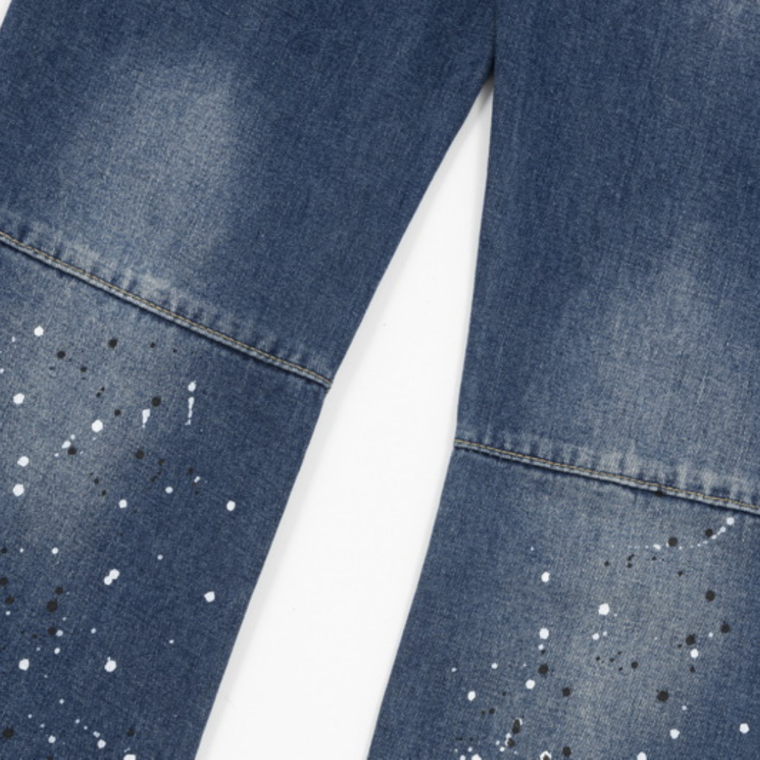 Flare Paint Blue Jeans
