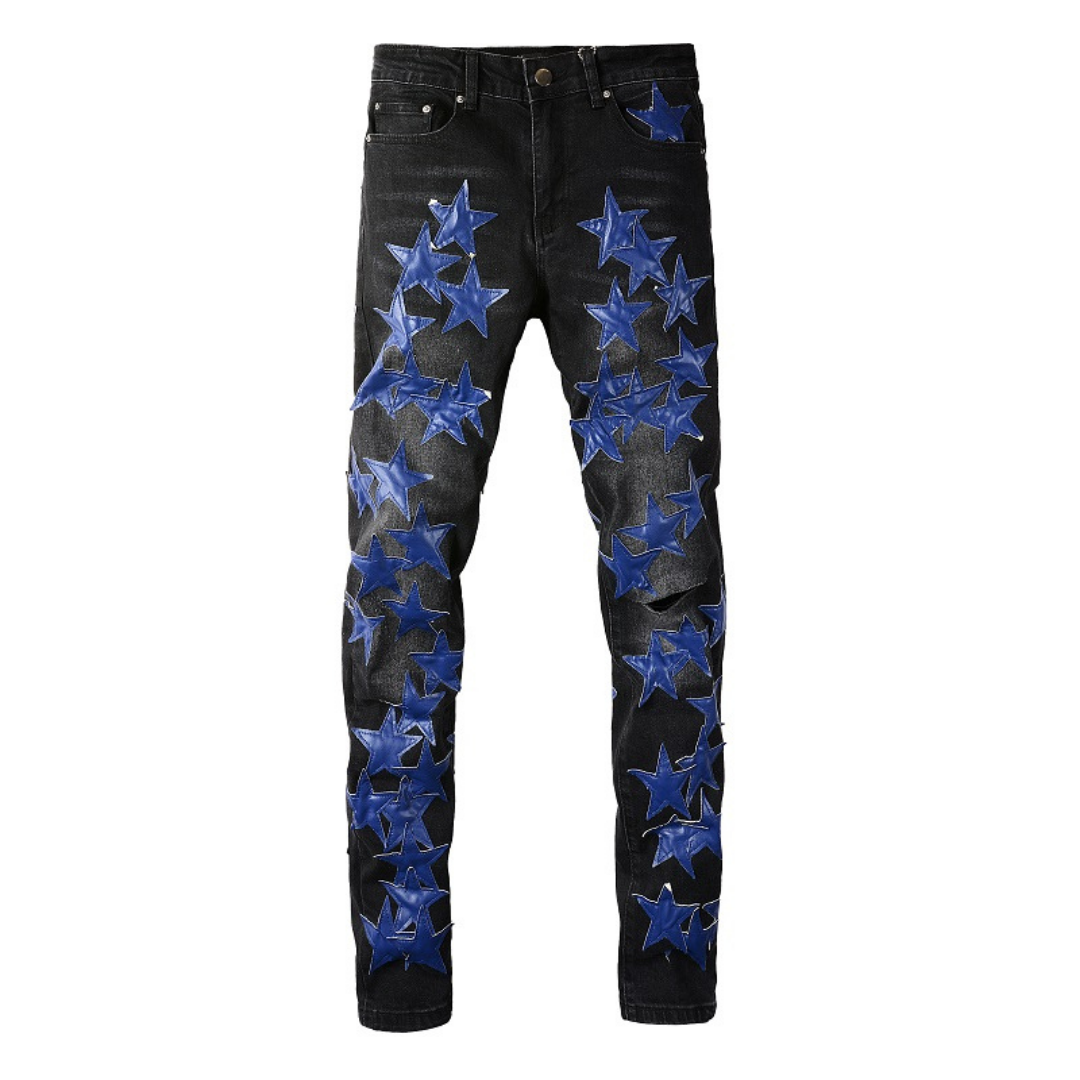 Navy Blue Star Patch Jeans
