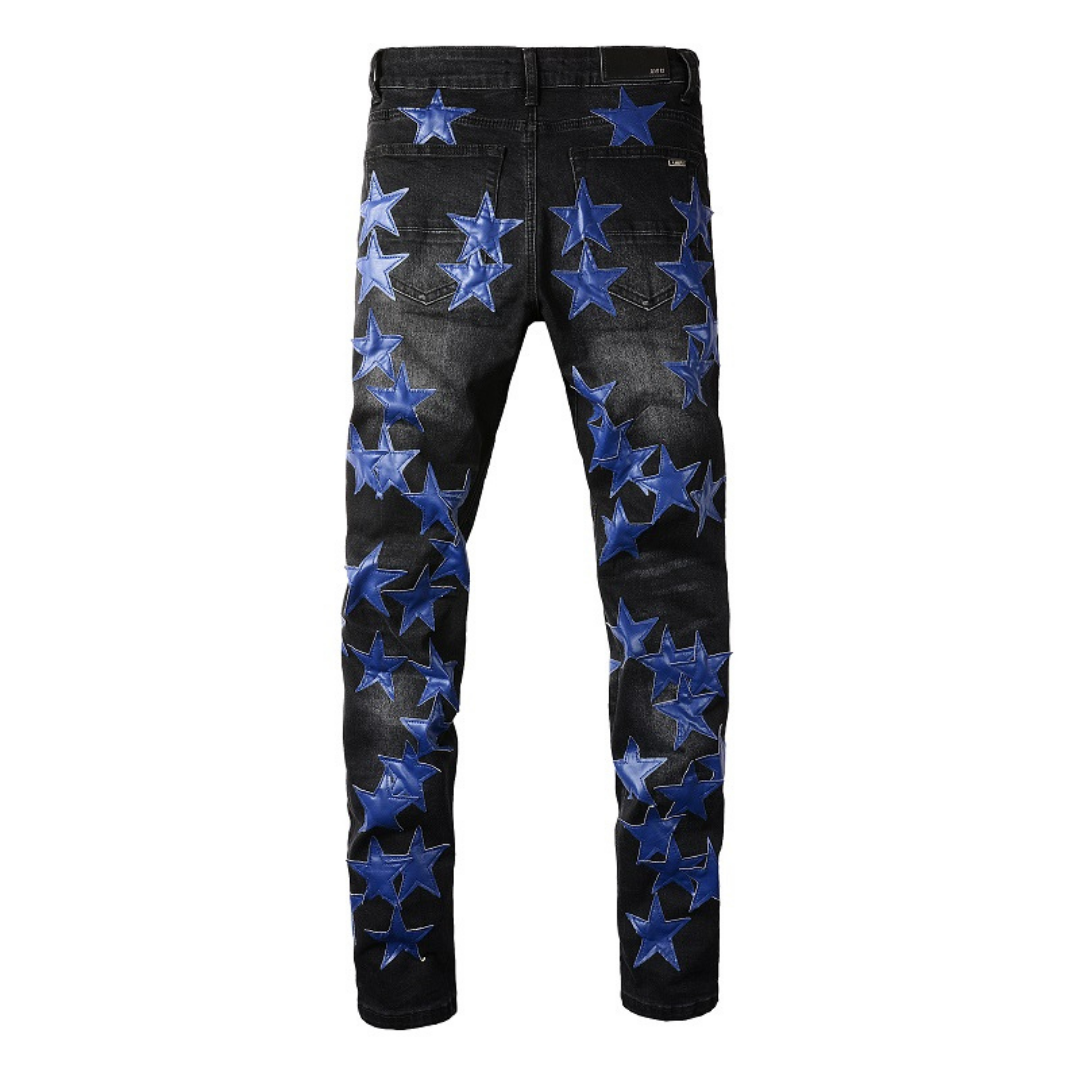 Navy Blue Star Patch Jeans