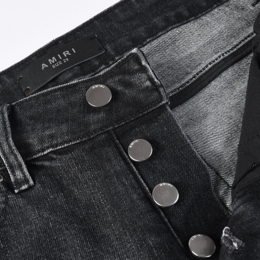 Staggered Red Logo Jeans