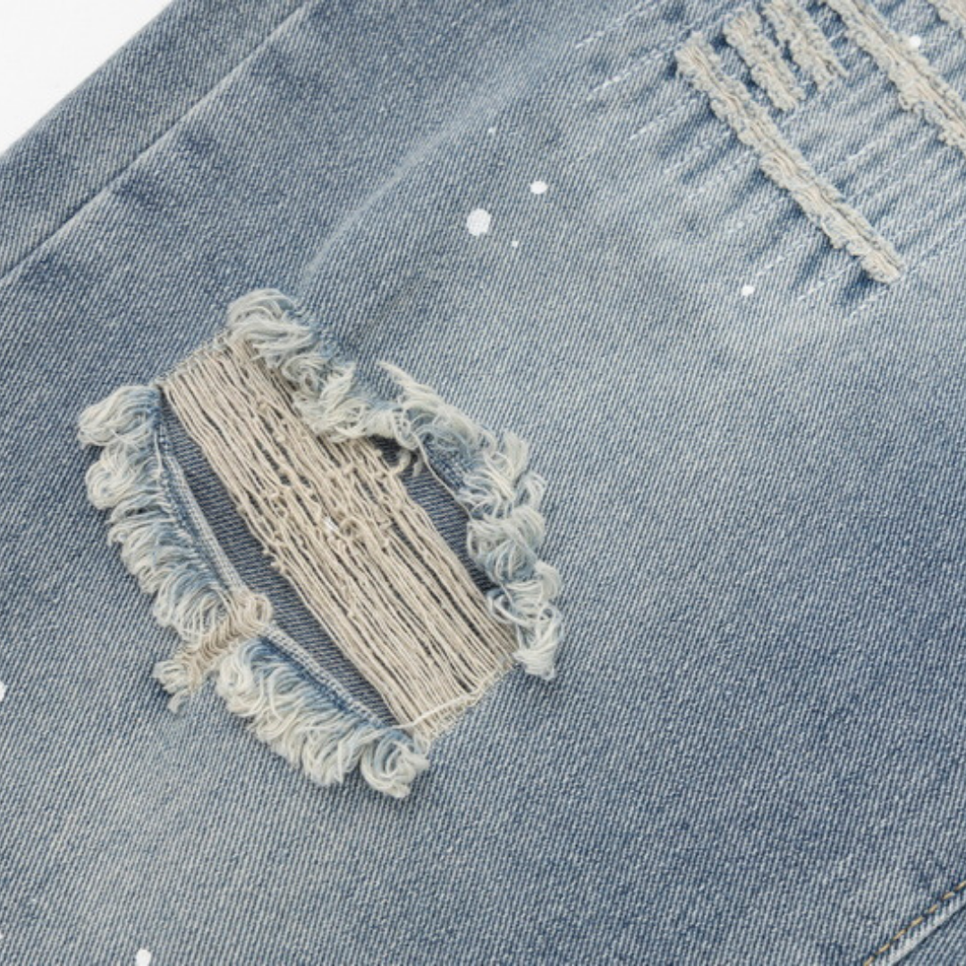 Flared Ripped Gradient Jeans