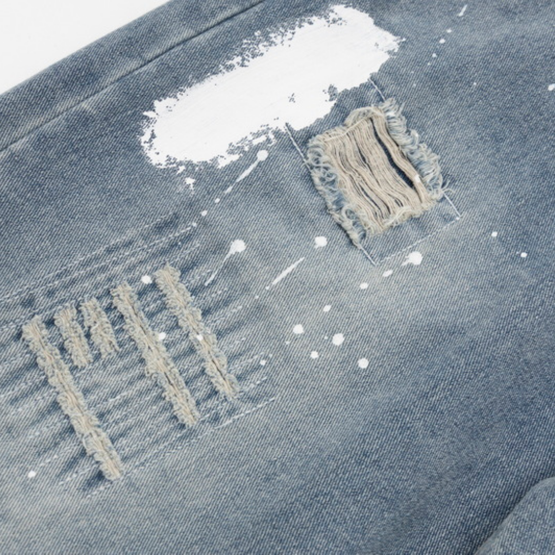 Flared Ripped Gradient Jeans