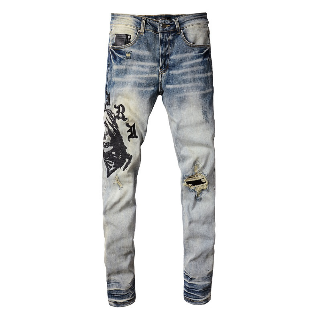 Gradient Blue Logo Jeans