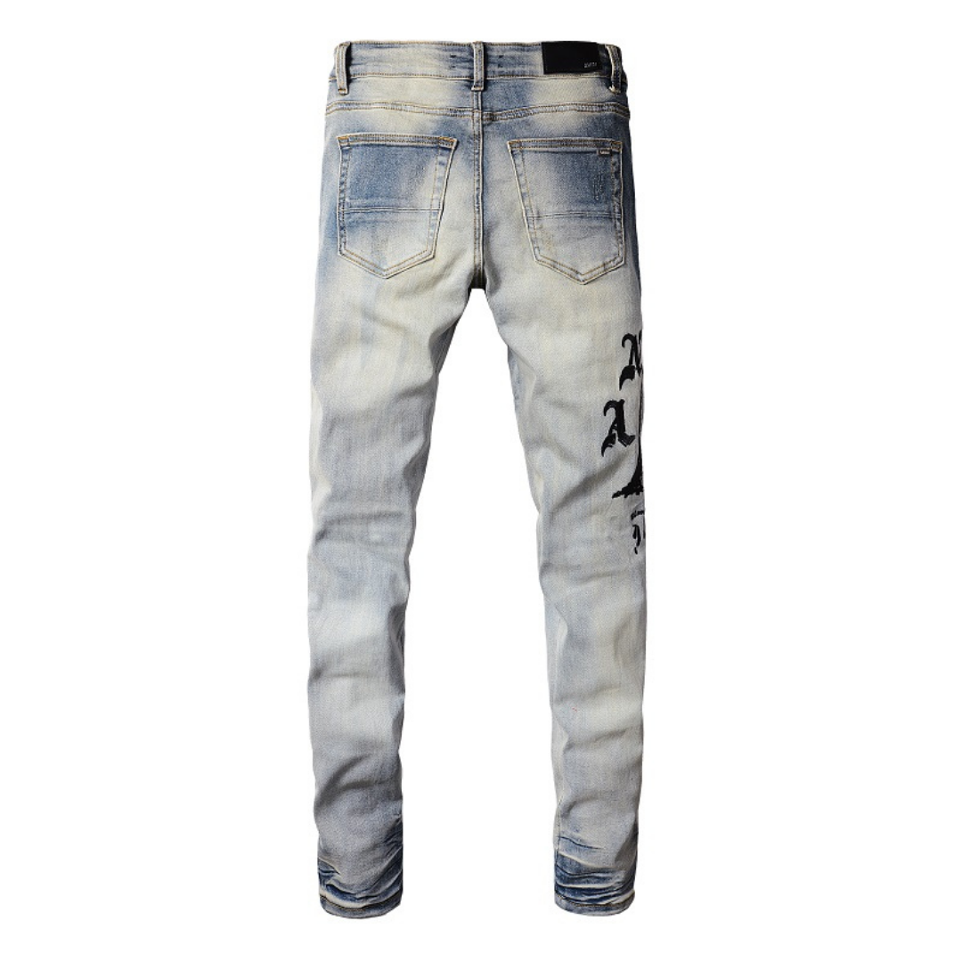Gradient Blue Logo Jeans