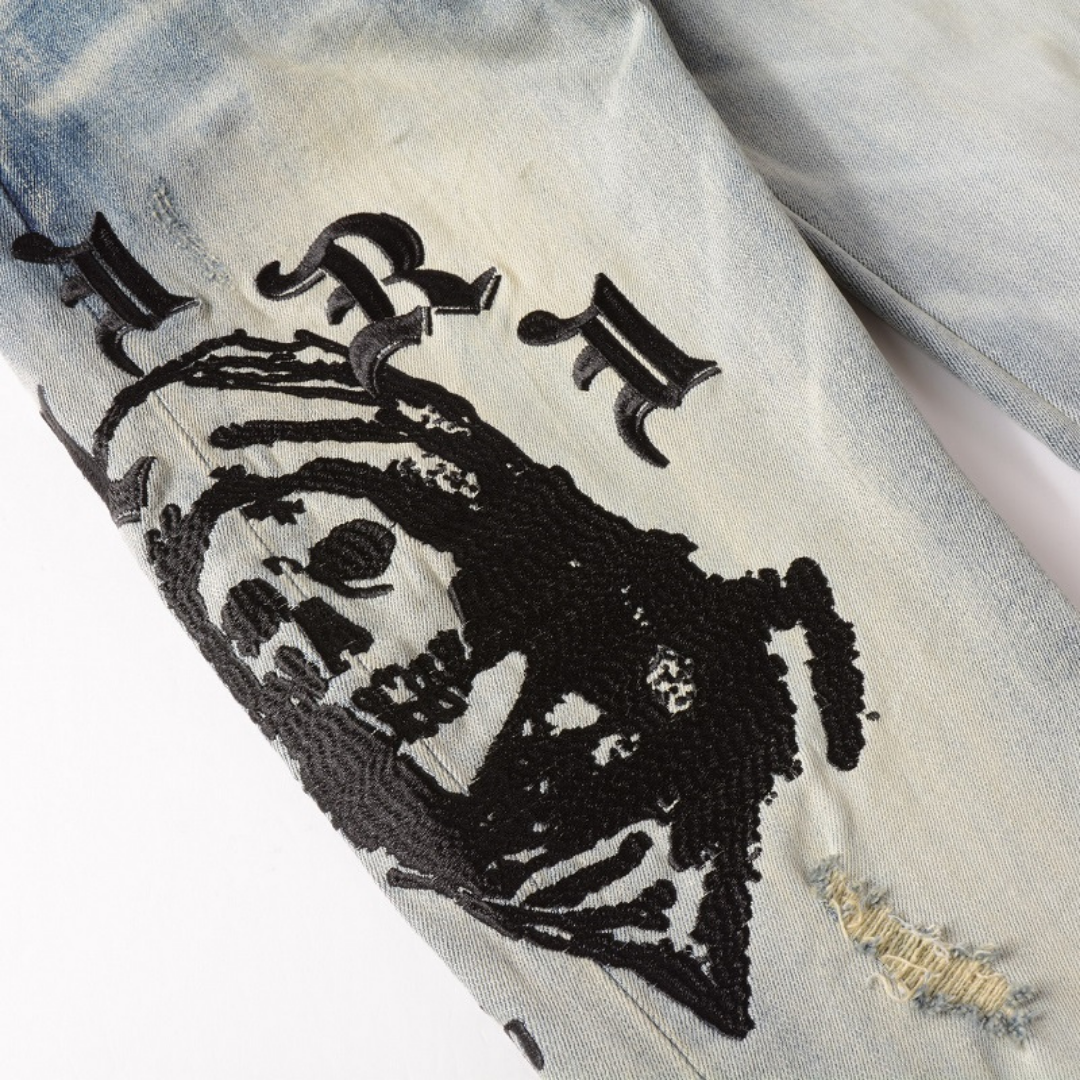 Gradient Blue Logo Jeans