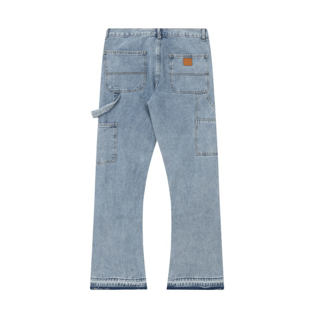Flared Ripped Blue Jeans
