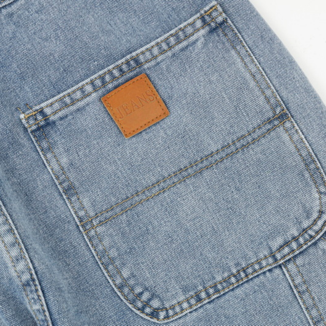 Flared Ripped Blue Jeans