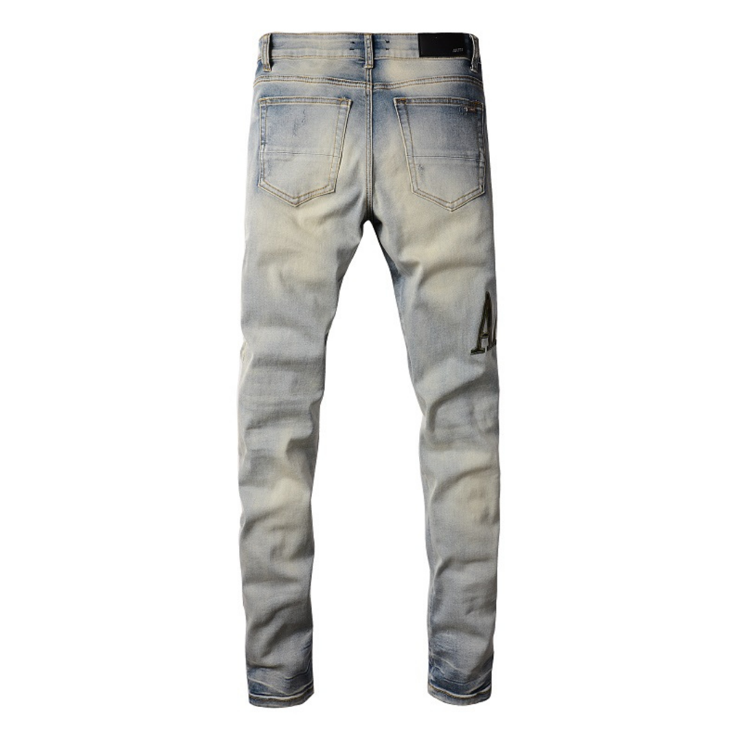 Blue Gradient Ripped Jeans
