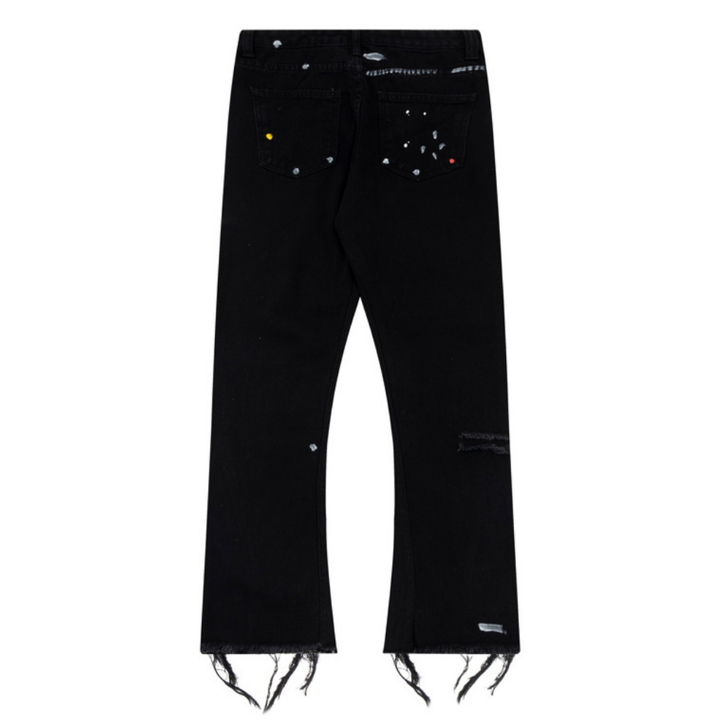 Flared Ripped Black Jeans