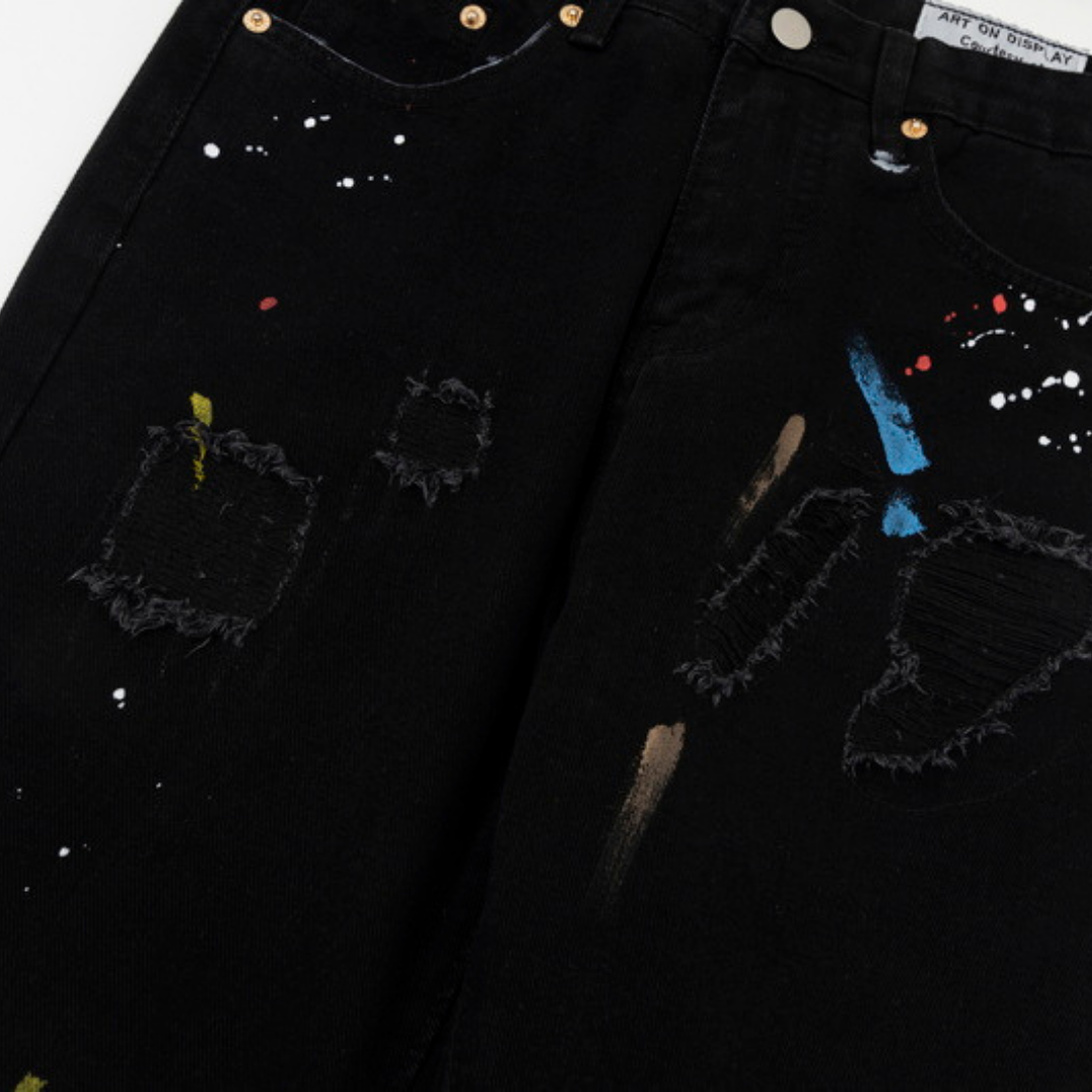Flared Ripped Black Jeans