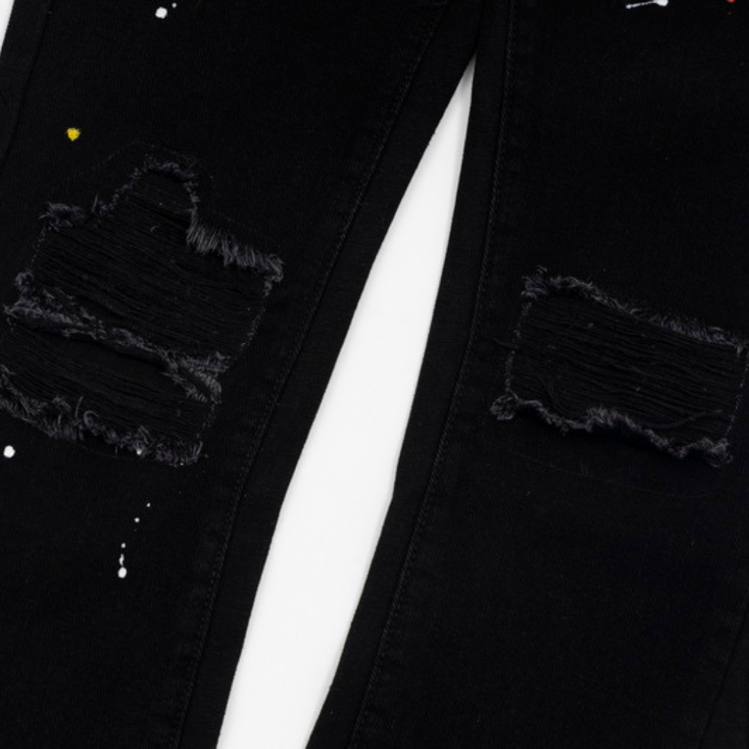 Flared Ripped Black Jeans