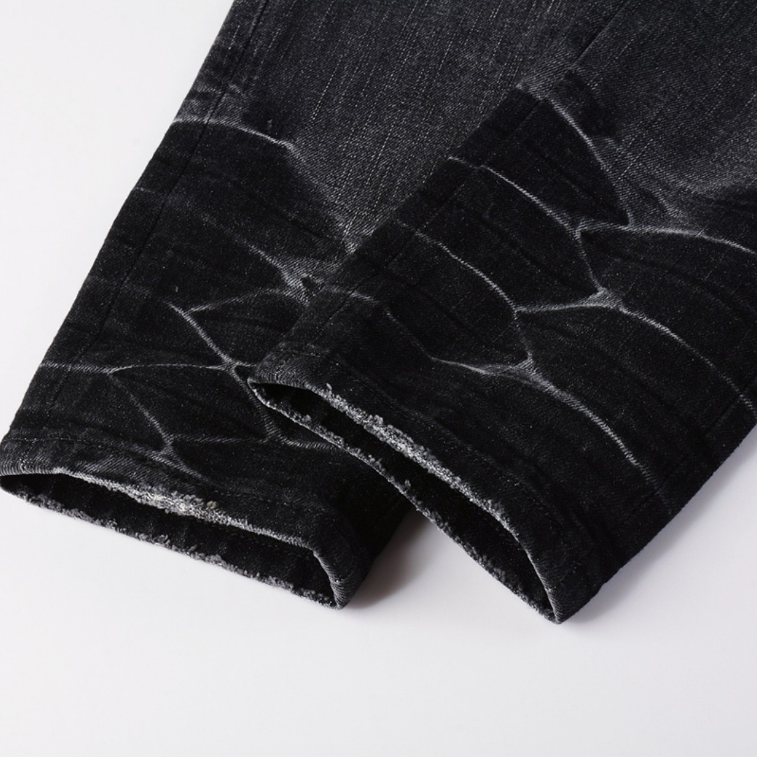 Staggered Black Jeans