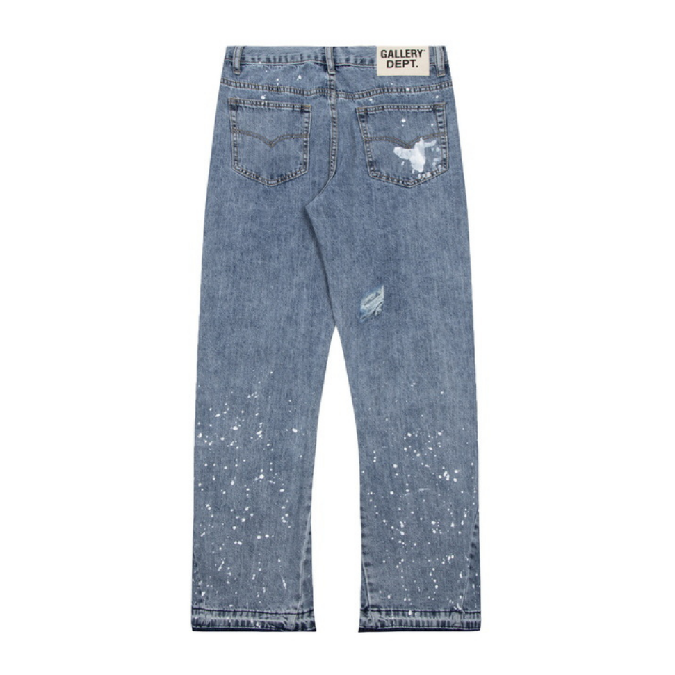 Flared Ripped Blue Jeans