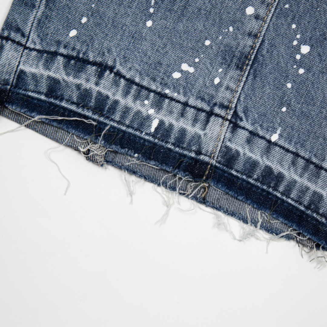 Flared Ripped Blue Jeans