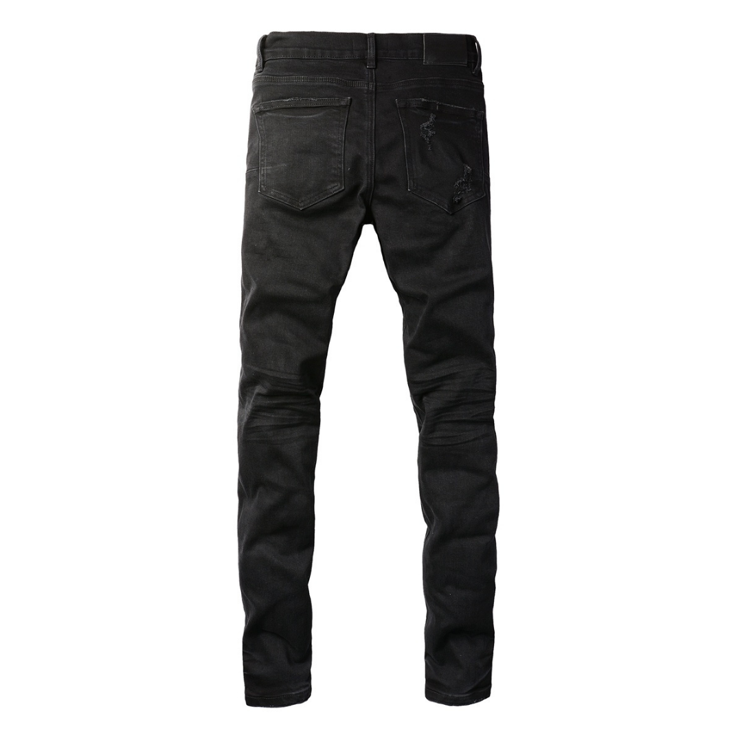 Triple Ripped Black Jeans