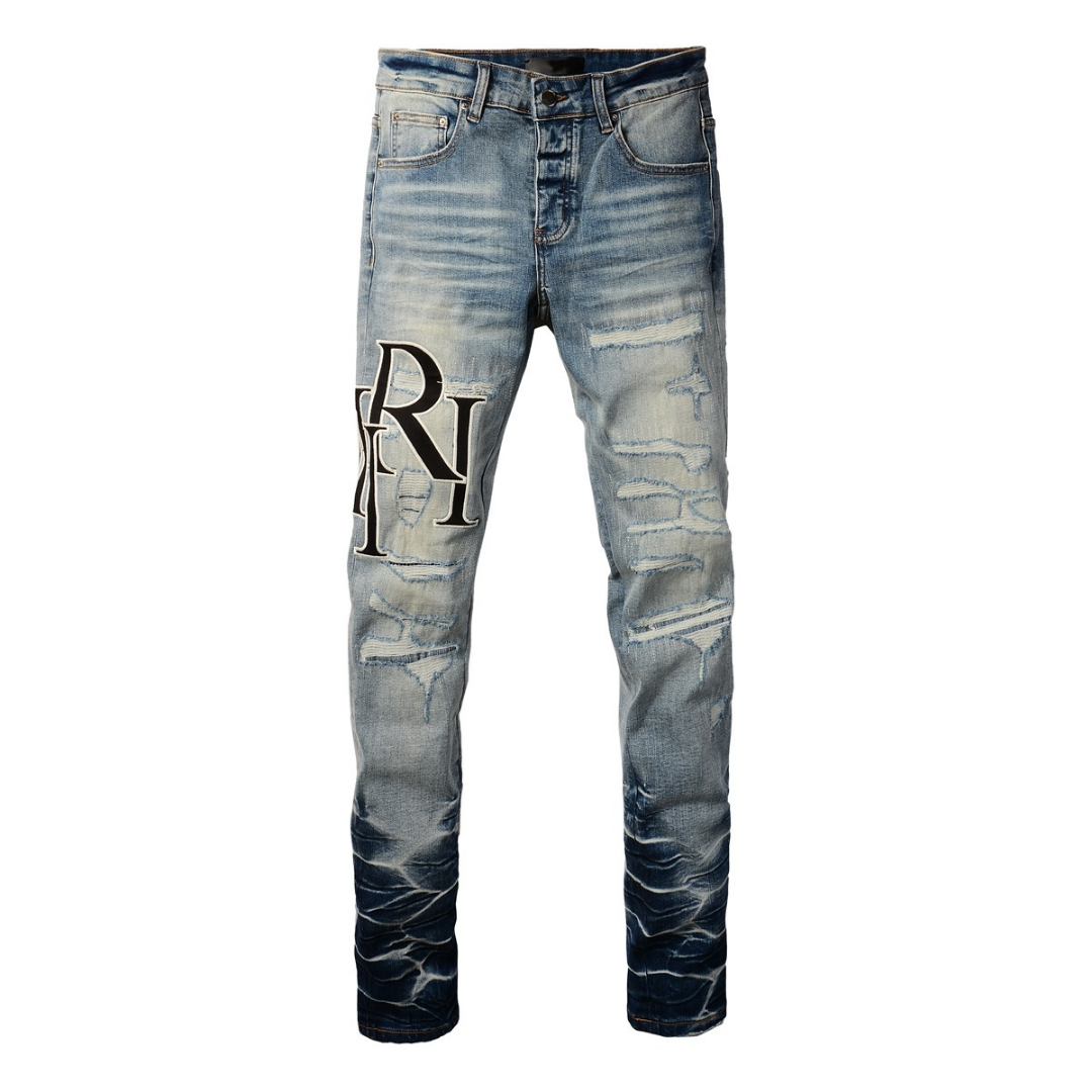 Staggered Blue Jeans