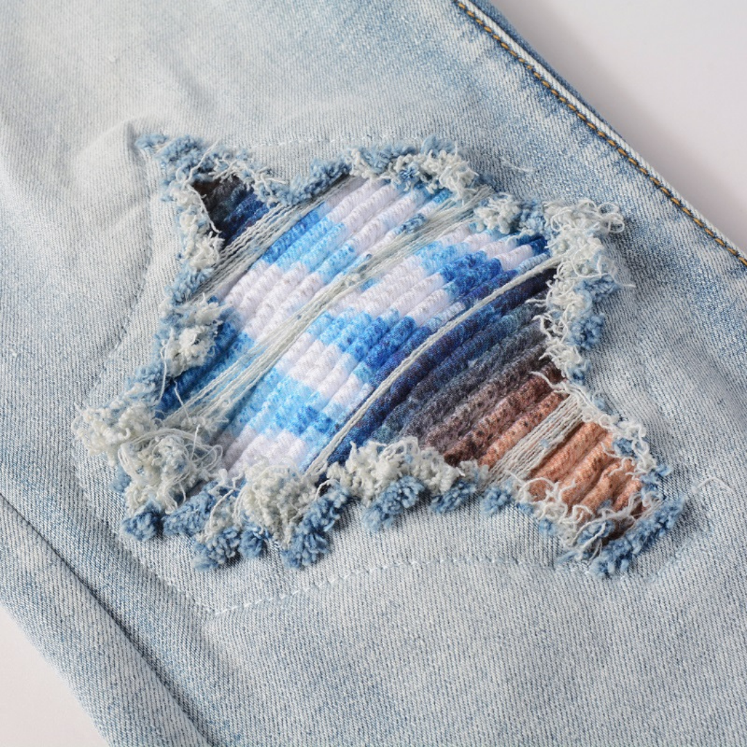 Blue Patch Logo Jeans