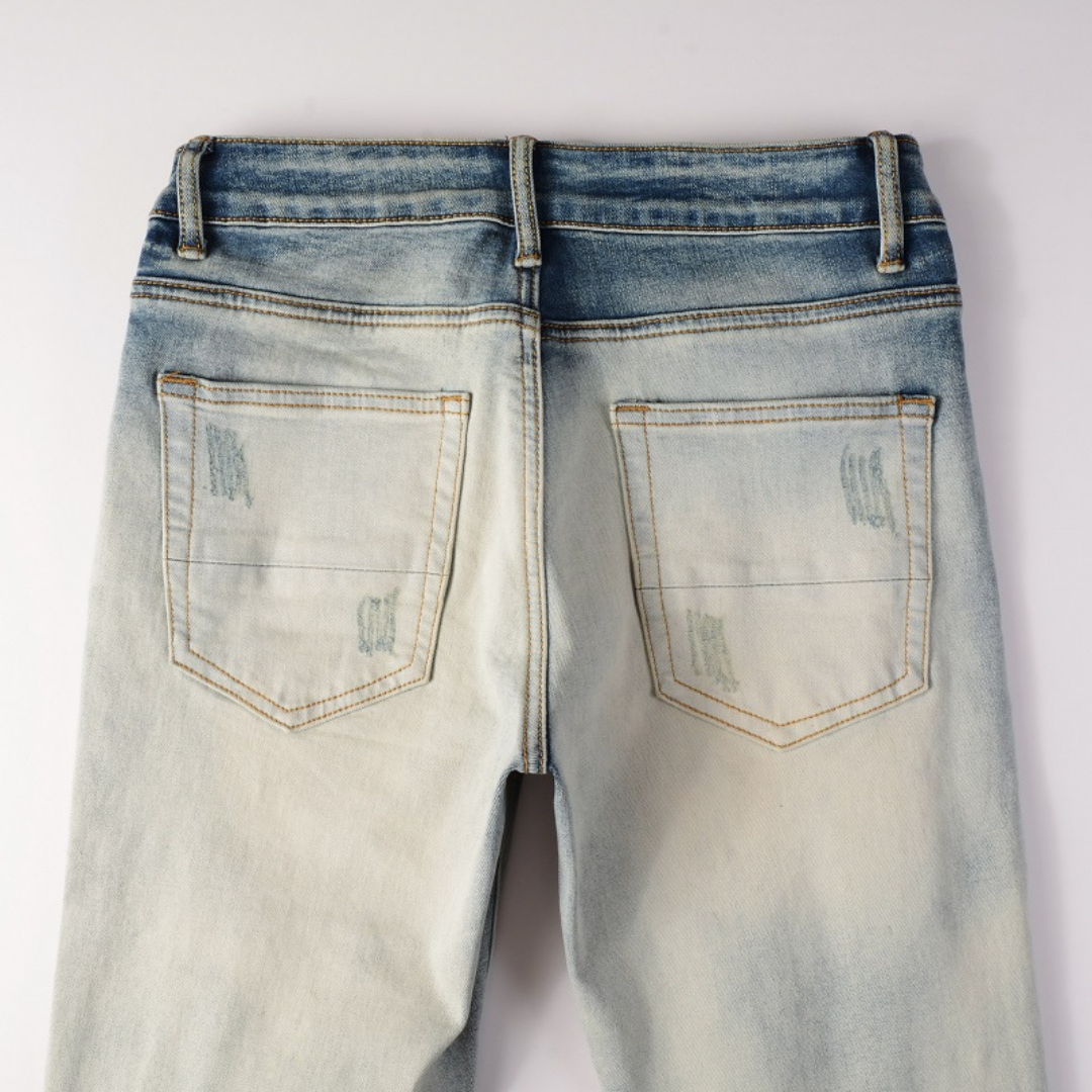 Gradient Diamond Patch Jeans