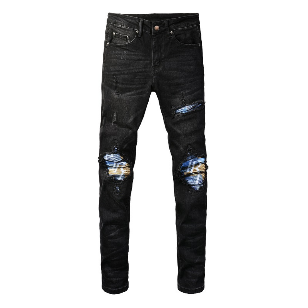 Black Patch Logo Jeans