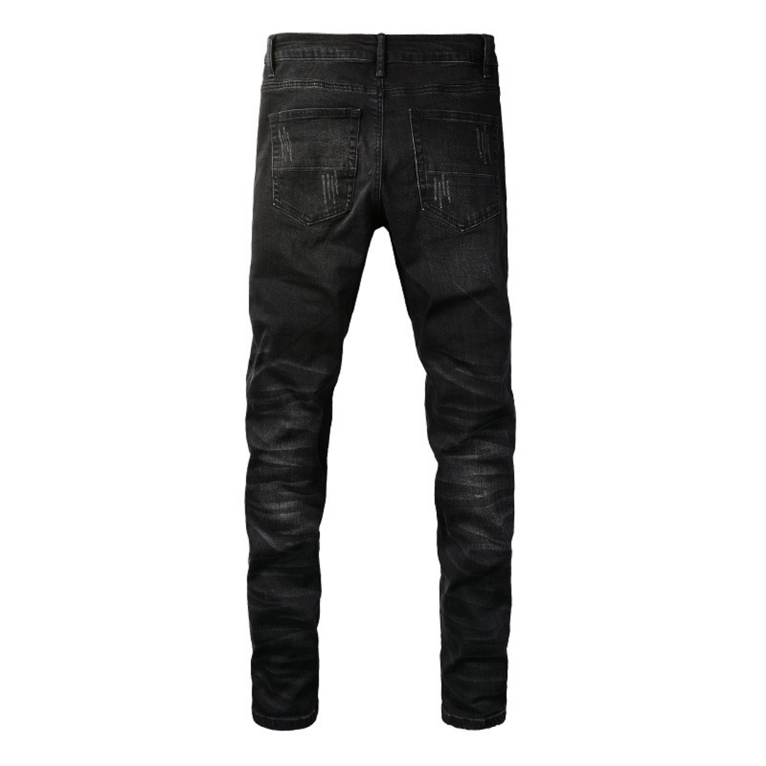Black Patch Logo Jeans