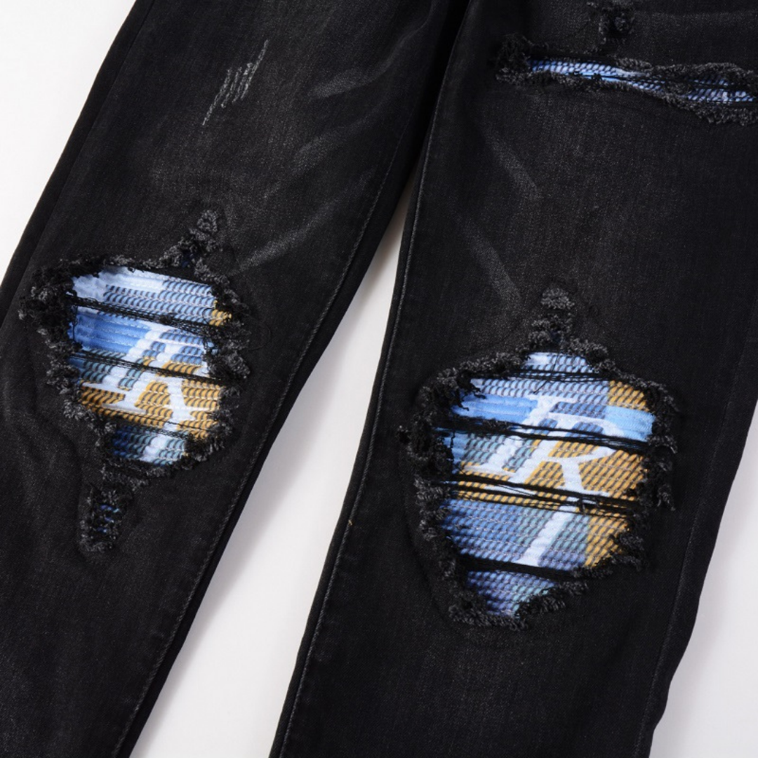 Black Patch Logo Jeans