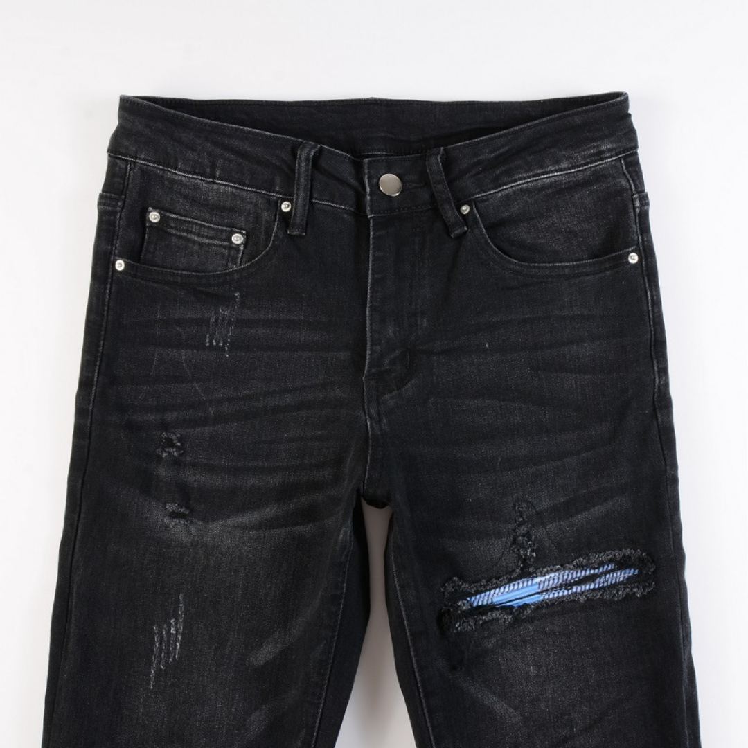 Black Patch Logo Jeans