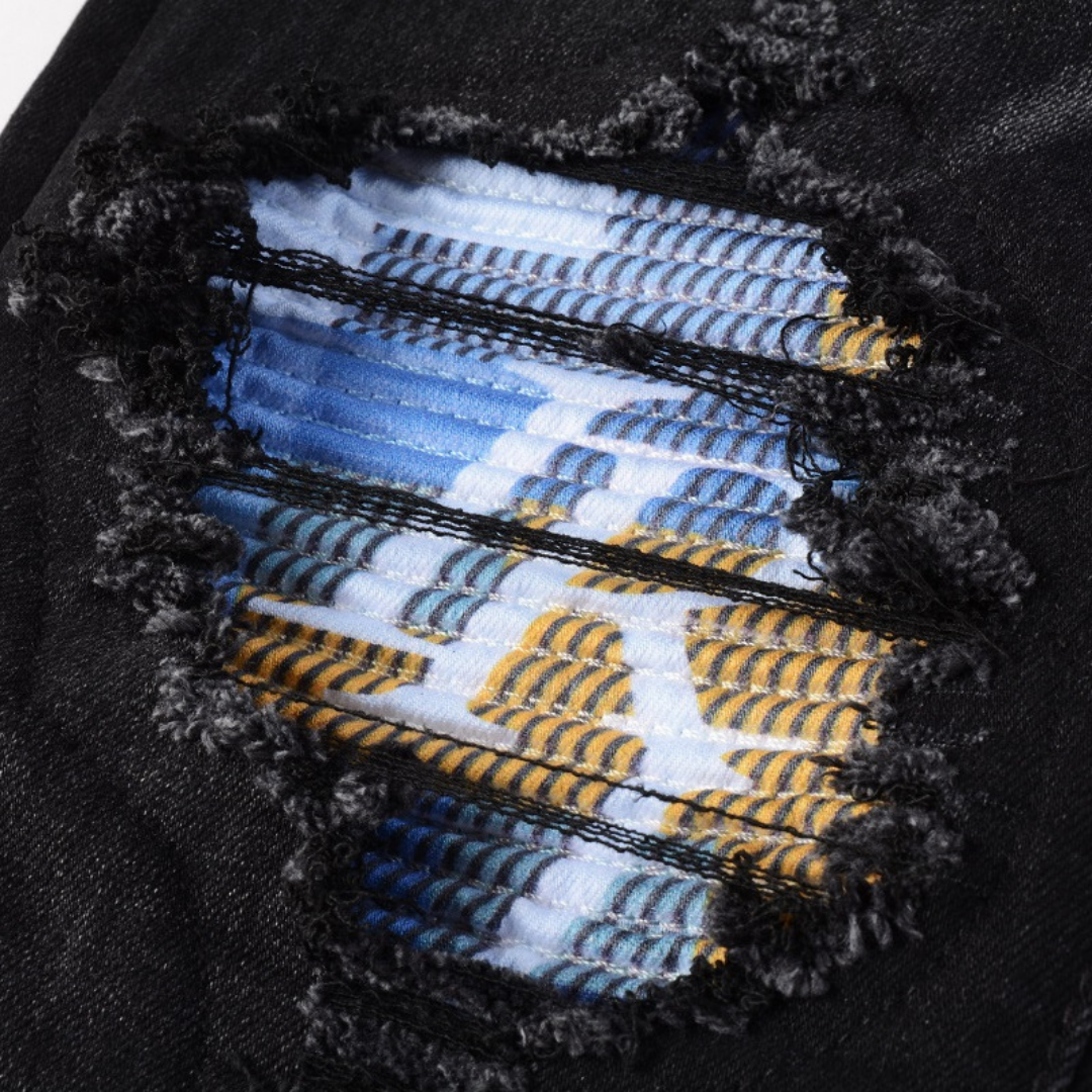 Black Patch Logo Jeans