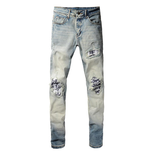 Gradient Camo Patch Jeans