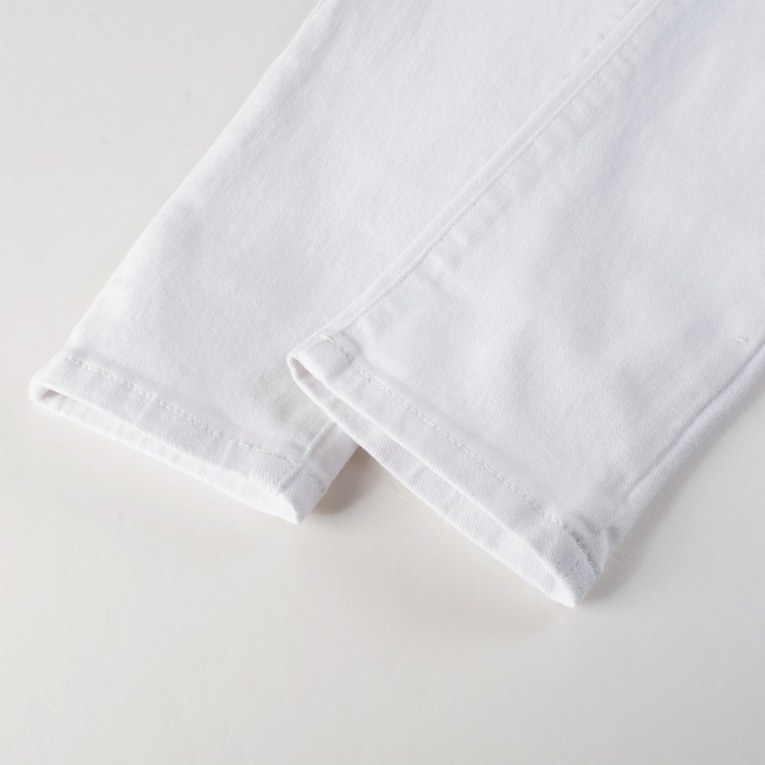 White Patch Distressed Jeans