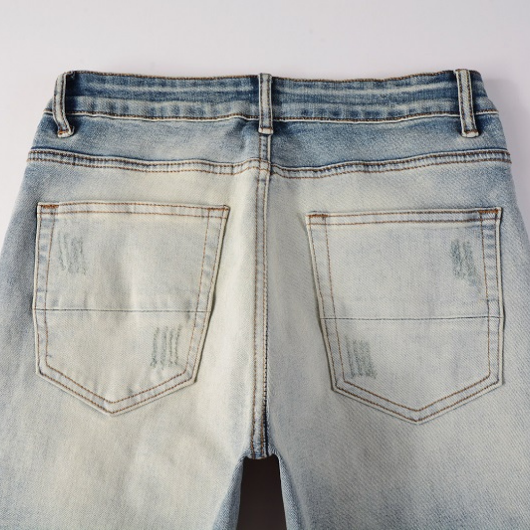 Gradient Camo Patch Jeans