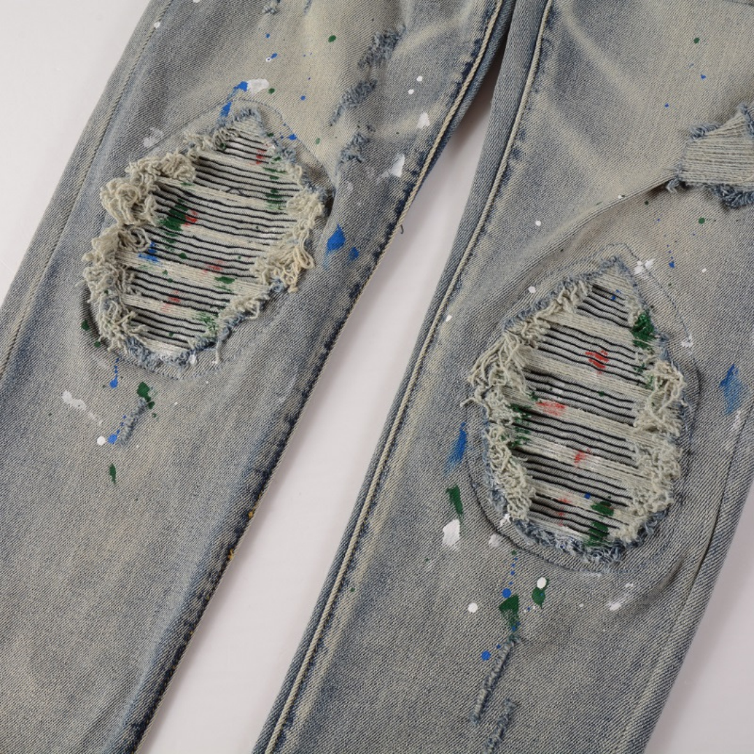 Blue Gradient Patch Jeans