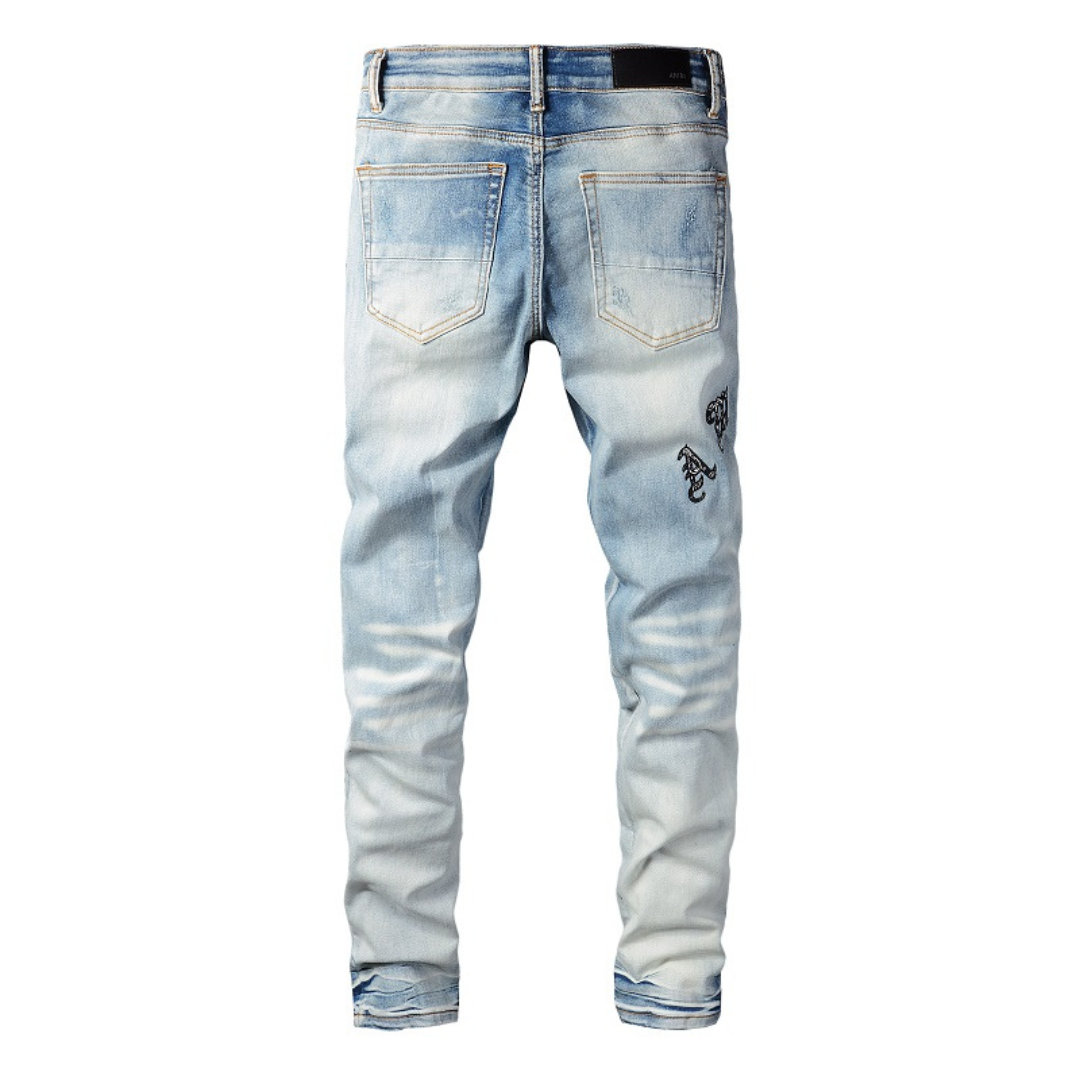 Bandana Blue Distressed Jeans