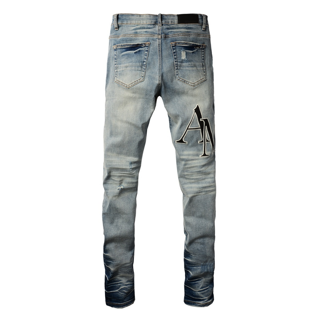 Staggered Blue Jeans