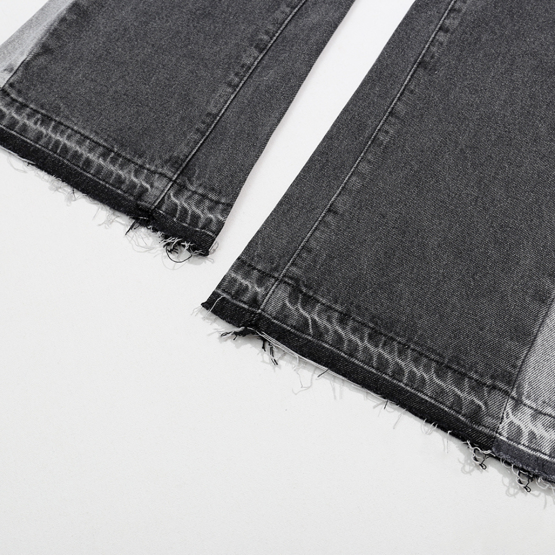 Flare Grey Paint Jeans
