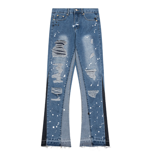 Flare Paint Splattered Jeans