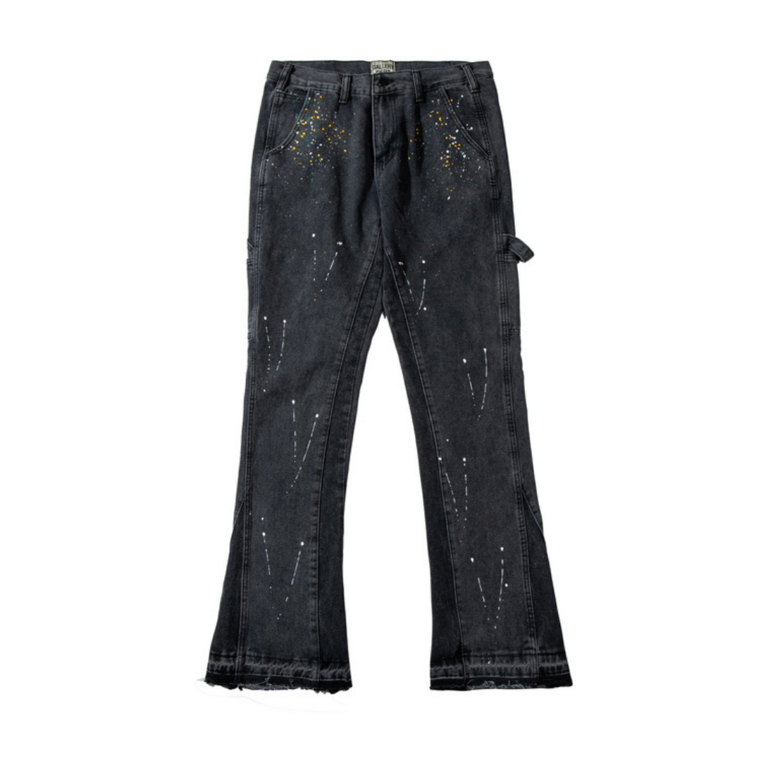 Flared Black Distressed Jeans
