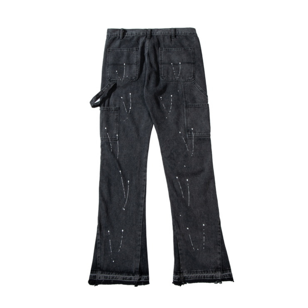 Flared Black Distressed Jeans