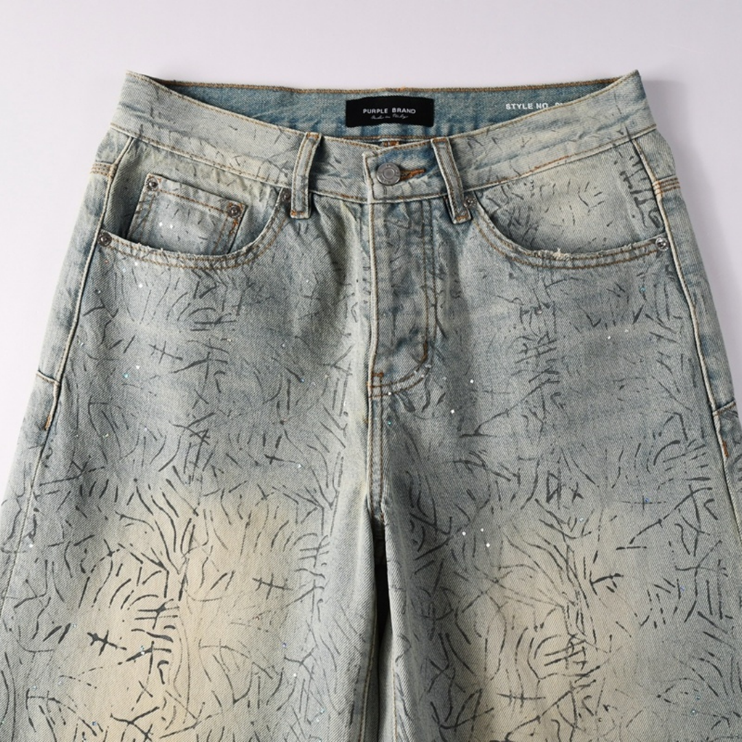 Blue Distressed Baggy Jeans