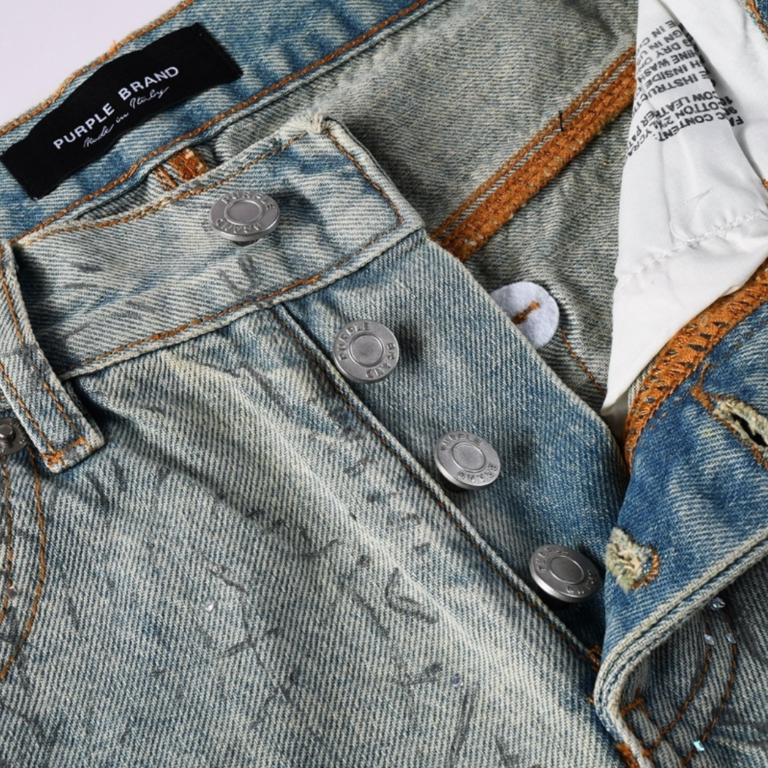 Blue Distressed Baggy Jeans