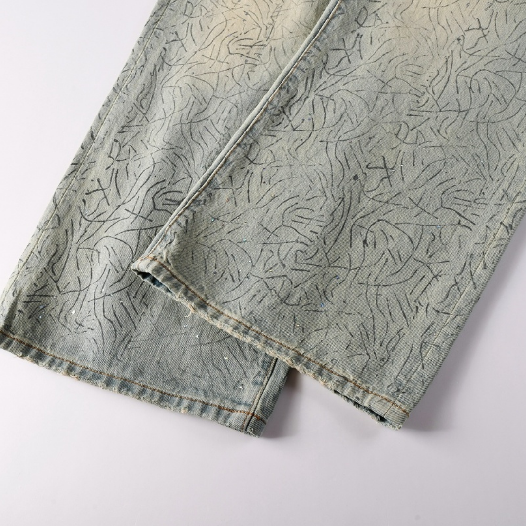 Blue Distressed Baggy Jeans