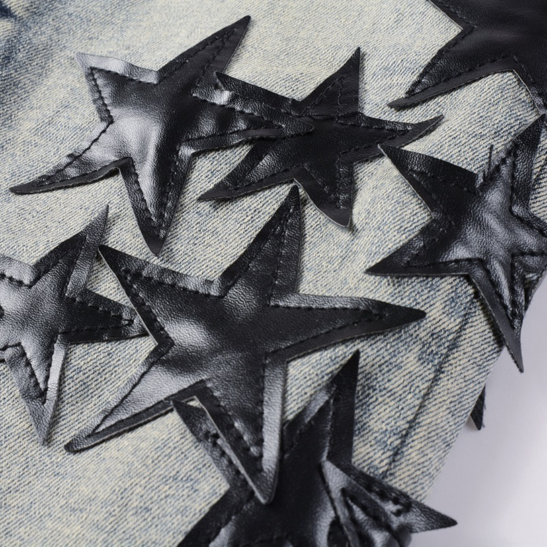 Black Stars Patch Jeans