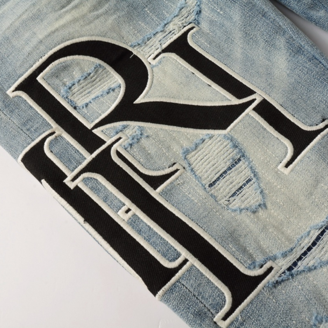 Staggered Blue Jeans