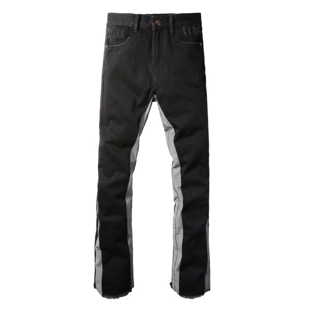 Black Grey Flared Jeans