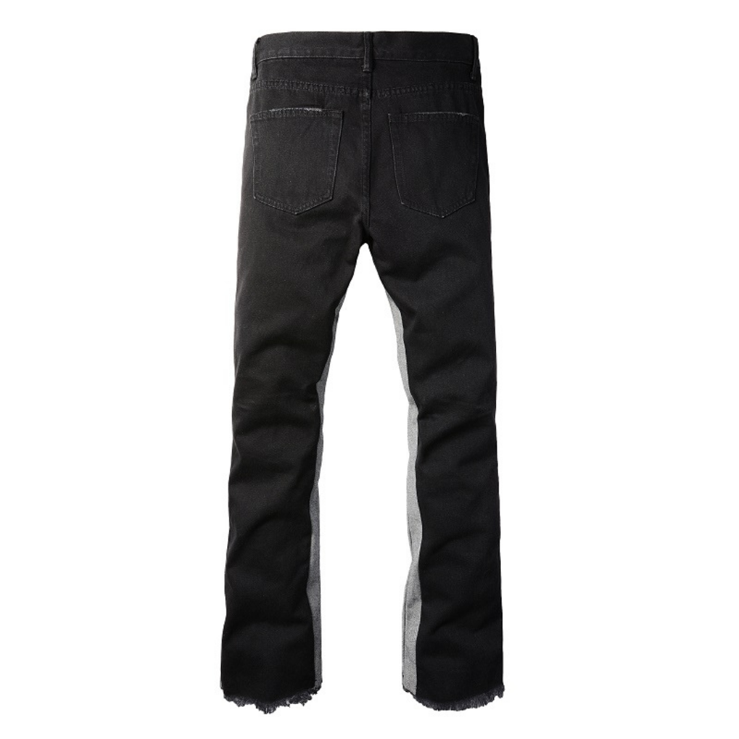 Black Grey Flared Jeans
