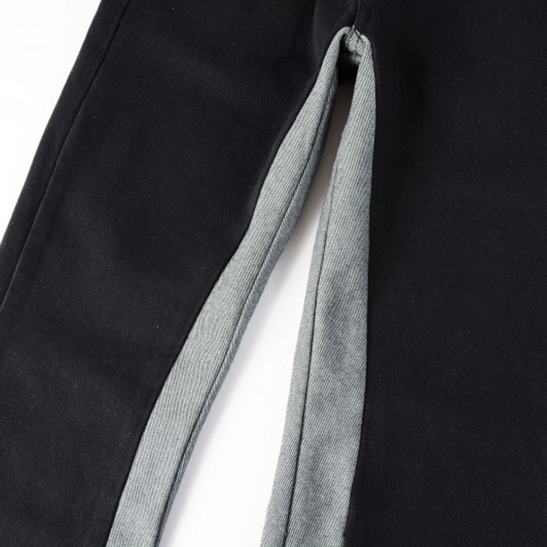 Black Grey Flared Jeans
