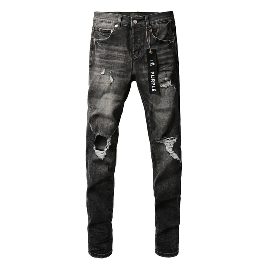 Ripped Grey Black Jeans