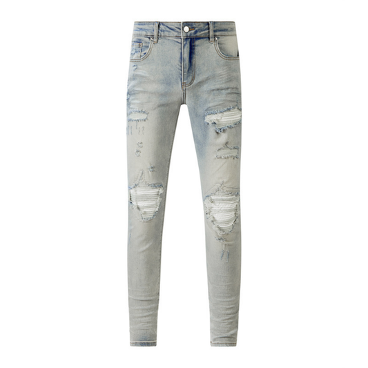 Patch Ripped Blue Jeans
